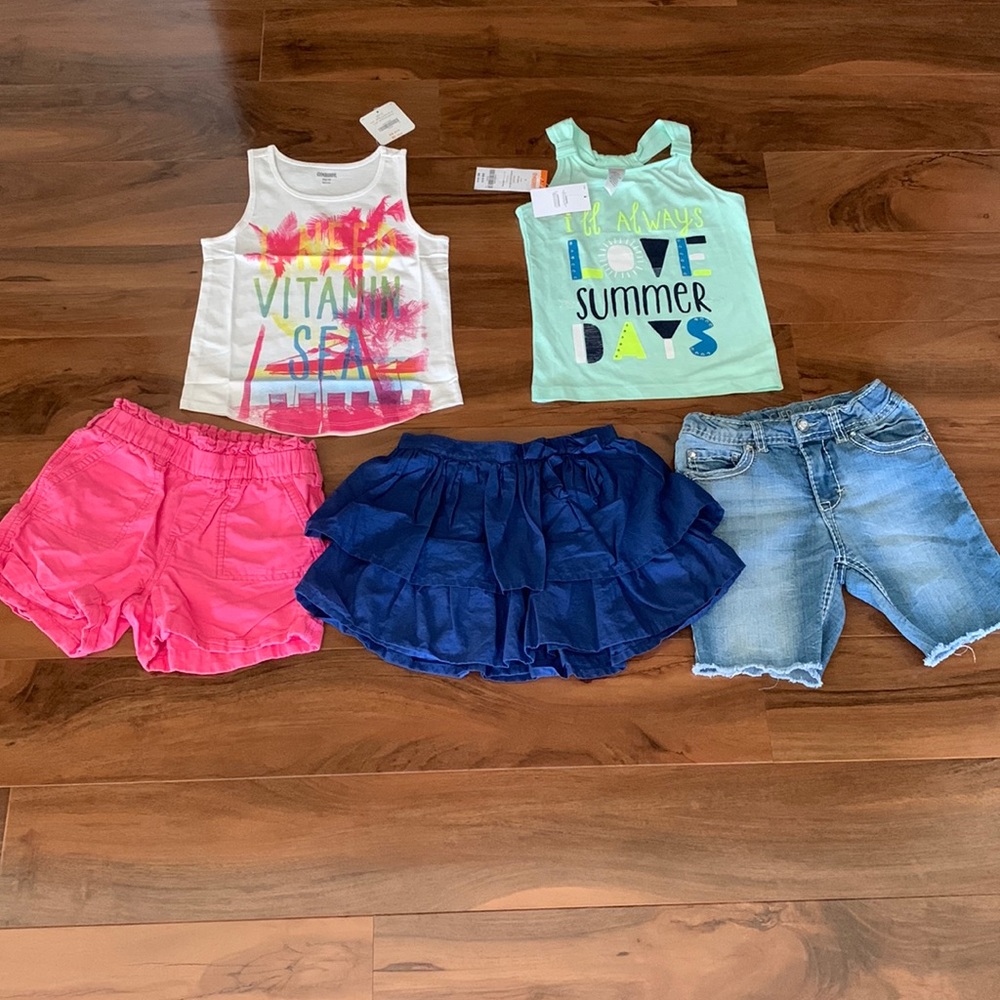Gymboree 6 Summer Tropical Outfit Bundle Shorts Skirt Tank Top Gap Cherokee